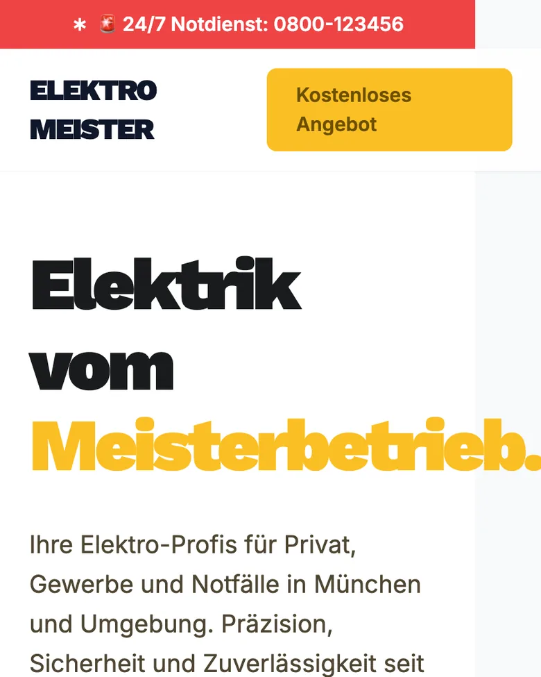 Handwerk-Demo auf Mobile